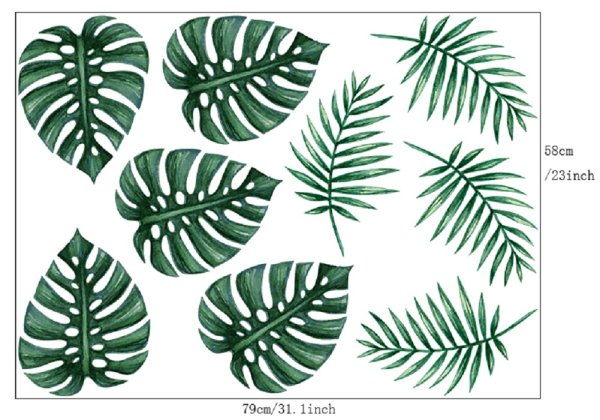 Тропические листья наклейки