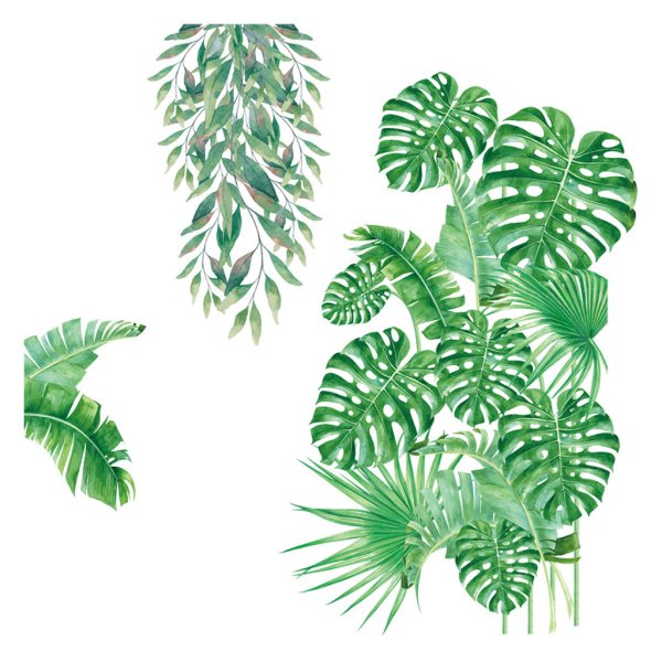 Наклейки на стену тропические листья