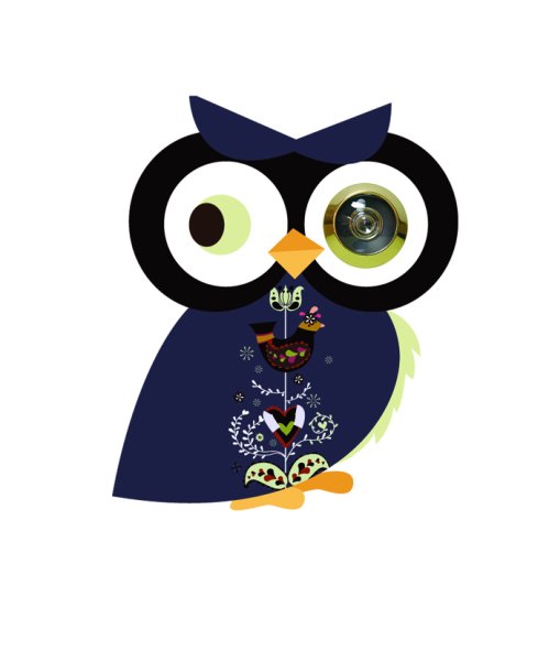 Наклейка на дверной глазок Сова