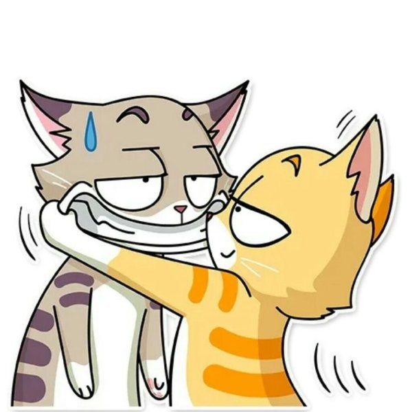 Котики обнимаются мультяшные