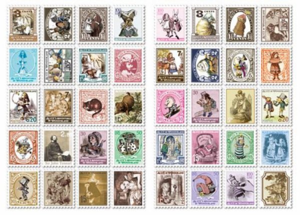 Наклейки почтовые марки