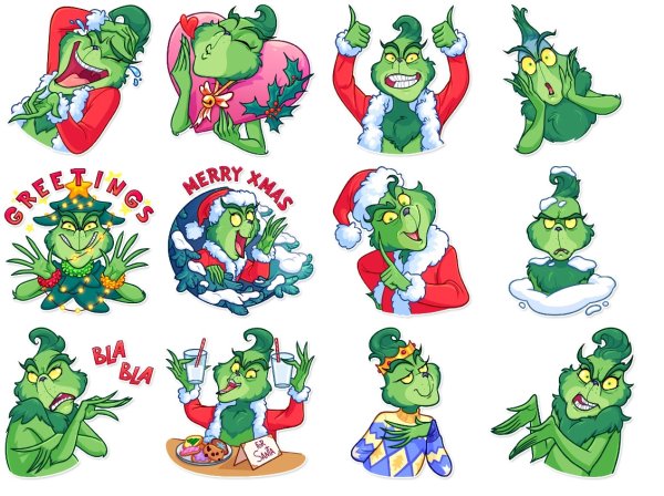 Гринч Стикеры ВК