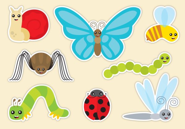 Букашки наклейки