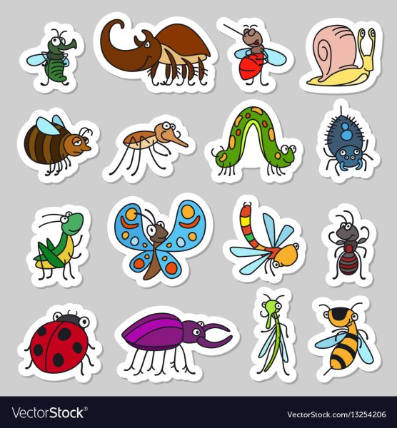 Стикеры насекомые