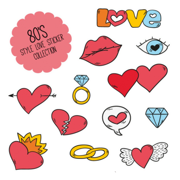 Любовные наклейки для распечатки
