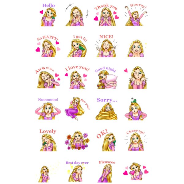 Наклейки Рапунцель Disney виниловые