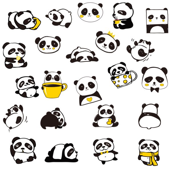 Наклейки с милыми пандами