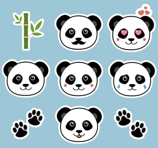 Идеи для наклеек панды