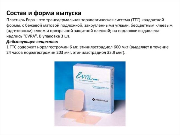 Evra пластырь противозачаточный