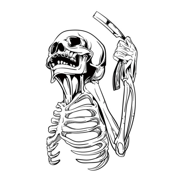 Скелетики черно белые наклейки