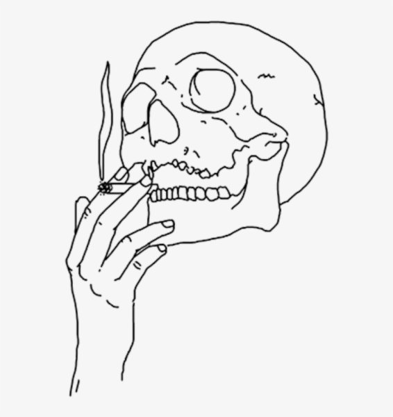 Скелет с сигаретой рисунок