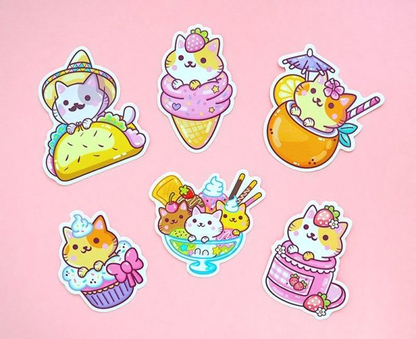 Кавайные наклейки