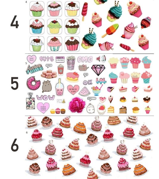 Наклейки "сладости"