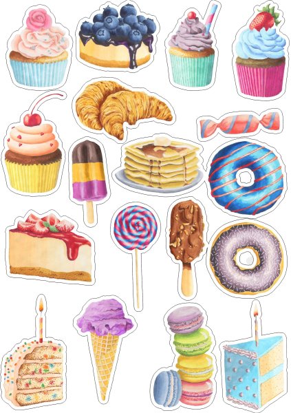 Наклейки пироженки