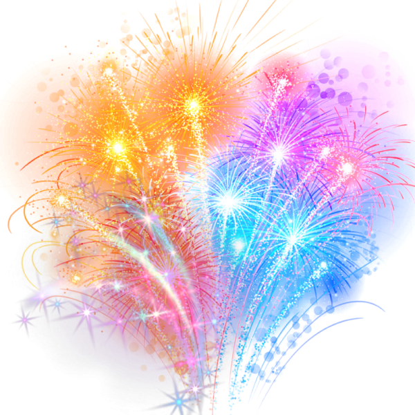 Фейерверк на прозрачном фоне