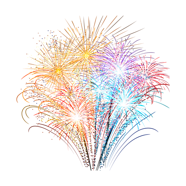 Фейерверк на прозрачном фоне