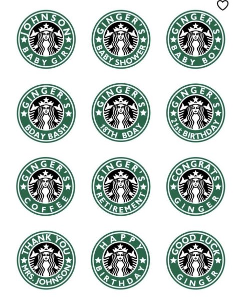 Наклейки для распечатки Старбакс