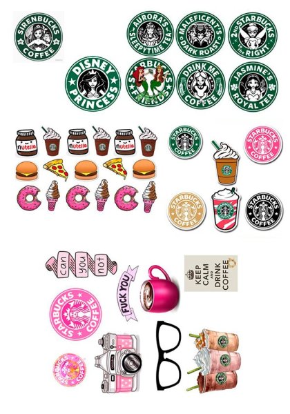 Стикеры для распечатки Старбакс