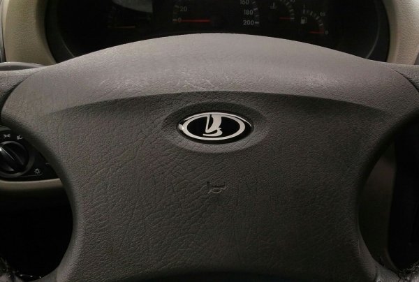 Калина 1 черный значок в руль