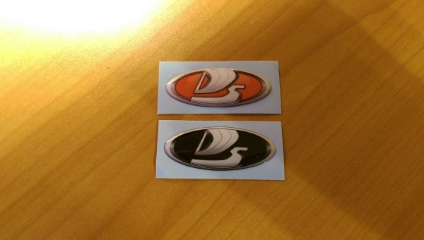 Шильдик Лада руль Калина 1 размер