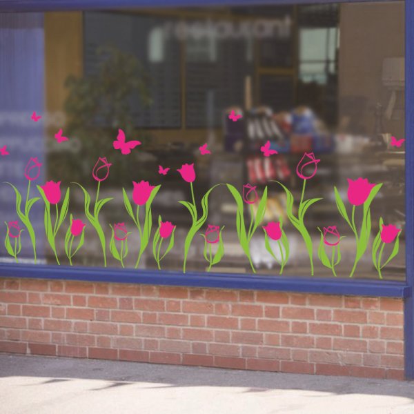 Весенние наклейки на окна