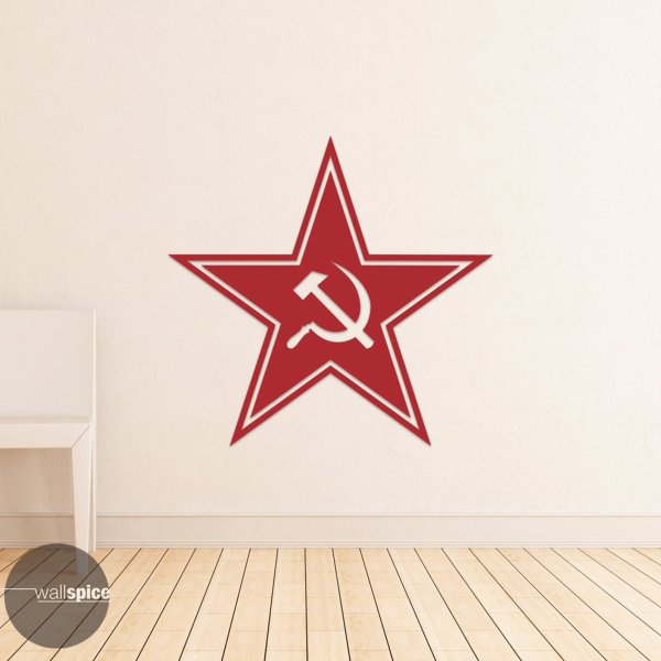 Наклейка на капот серп и молот