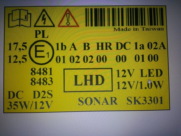 Маркировка фары под ксенон Мазда 3