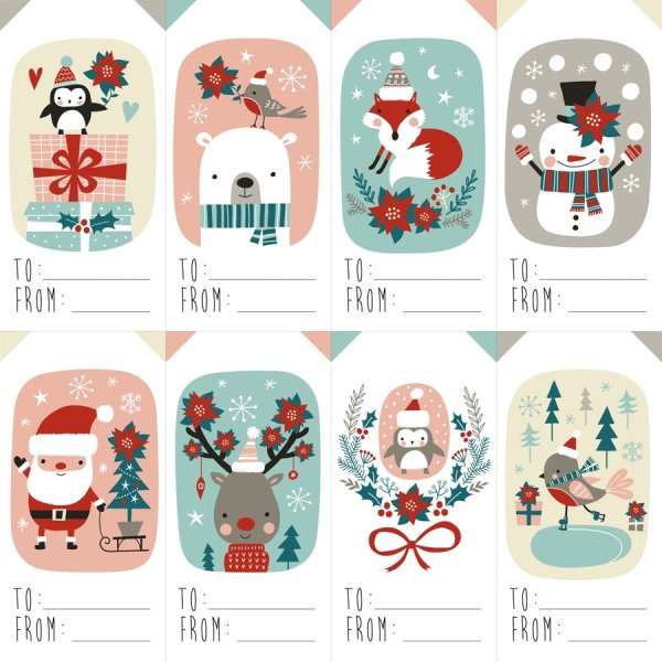 Новогодние ярлычки для подарков