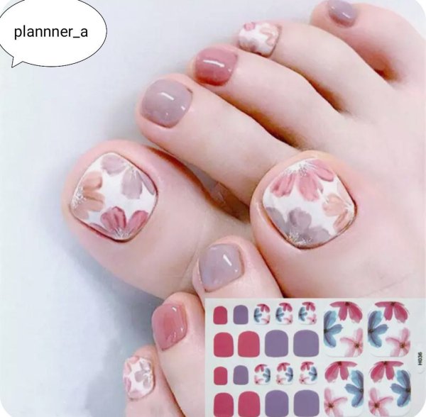 Наклейки на ногти педикюр