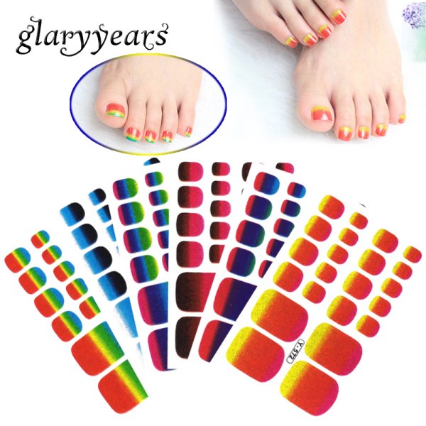 Наклейки на ногти педикюр