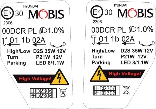 Наклейка на фару под ксенон Hyundai
