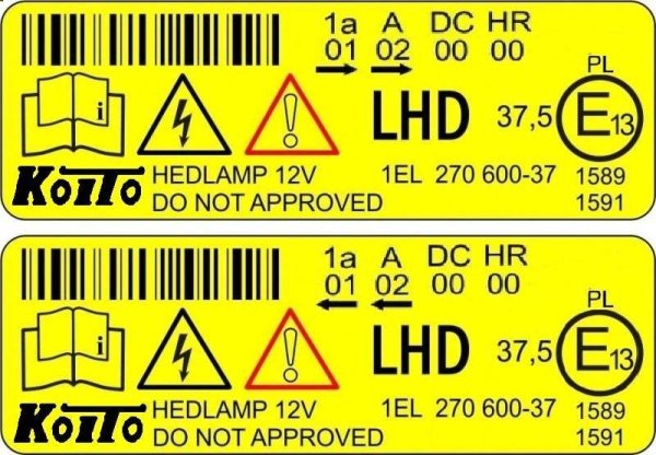 Маркировка фар для led линзы