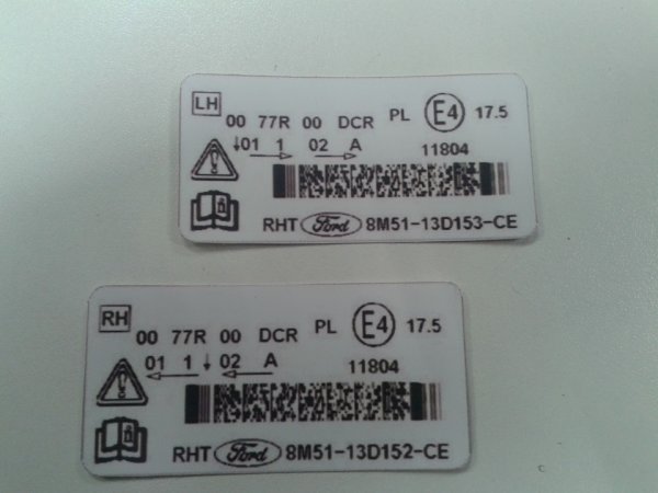 Маркировка ксеноновых фар гольф 4