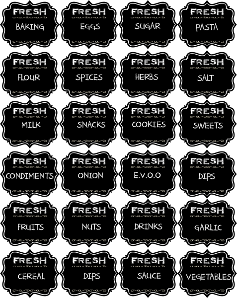 Этикетки для специй черно-белые