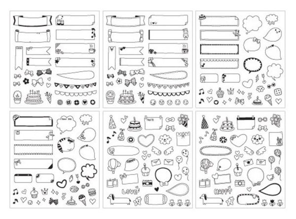 Стикеры чб для ежедневника