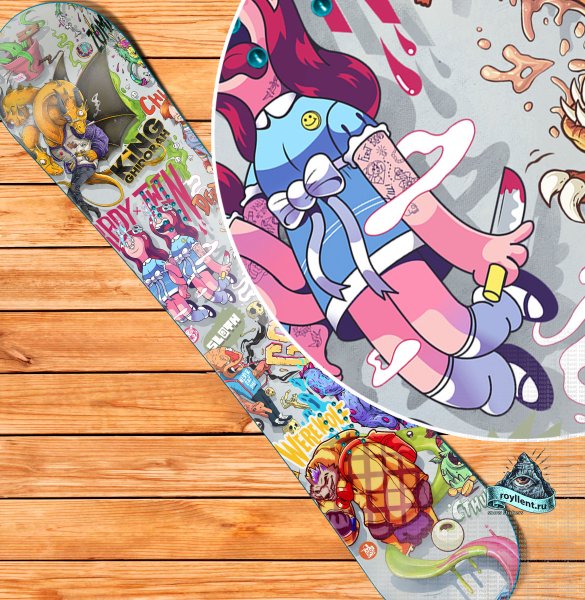 Наклейки аниме на сноуборде