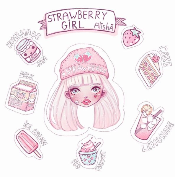 Наклейки для распечатки для девочек