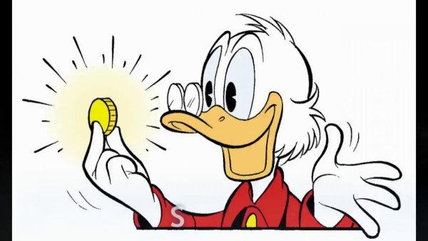 Скрудж макдак на белом фоне