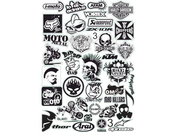 Чёрно-белые Стикеры для распечатки