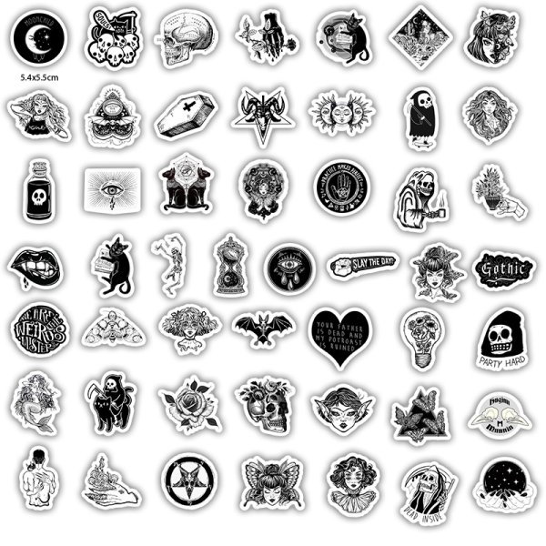 Стикеры чёрно белые