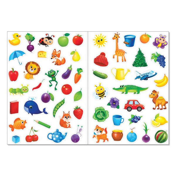 Набор карточек Djeco цвета с наклейками 21x16 см 30 шт.