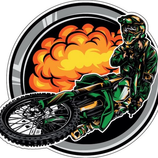 Круглые Стикеры мото