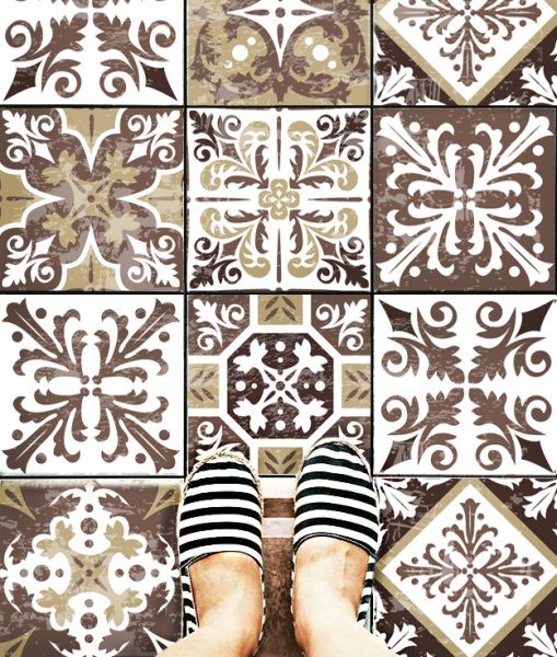 Наклейки на кафельную плитку на пол