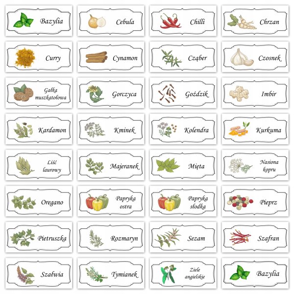 Этикетки для специй