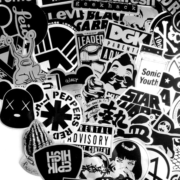 Наклейки черно белые