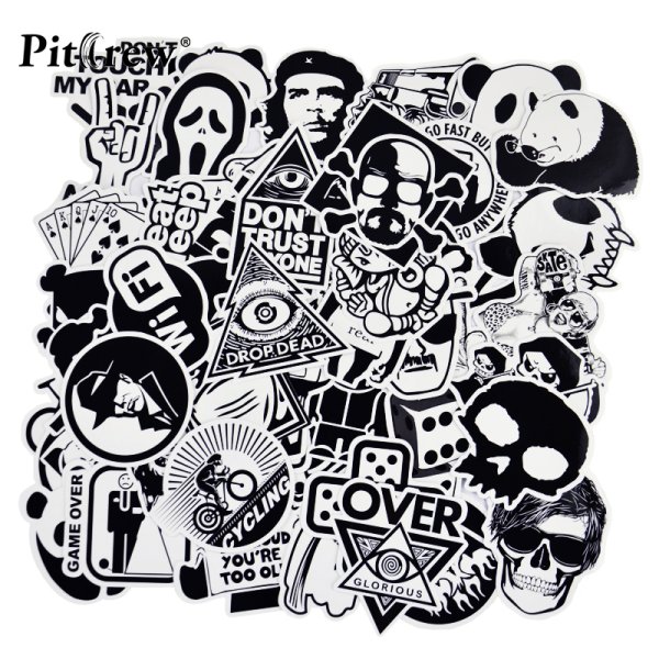 Крутые наклейки черно белые