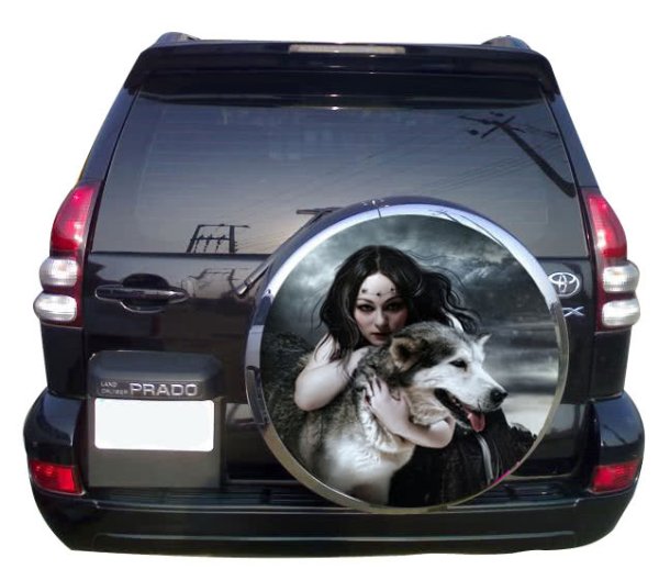 Наклейка волк на запасное колесо