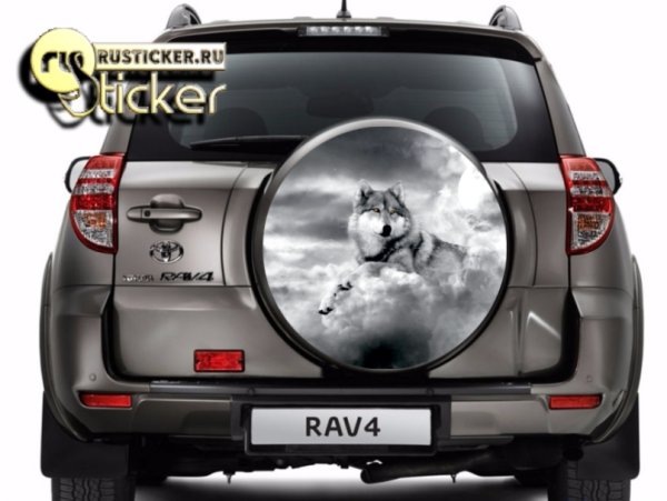 Наклейка волк на запасное колесо