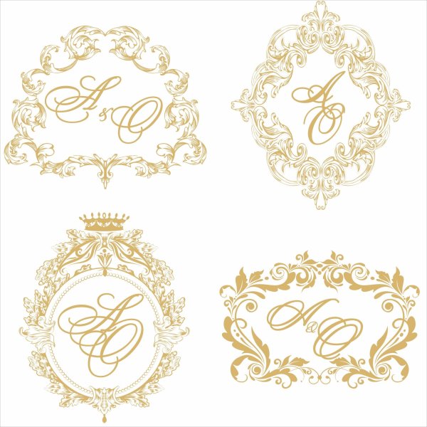 Свадебные рамки с инициалами