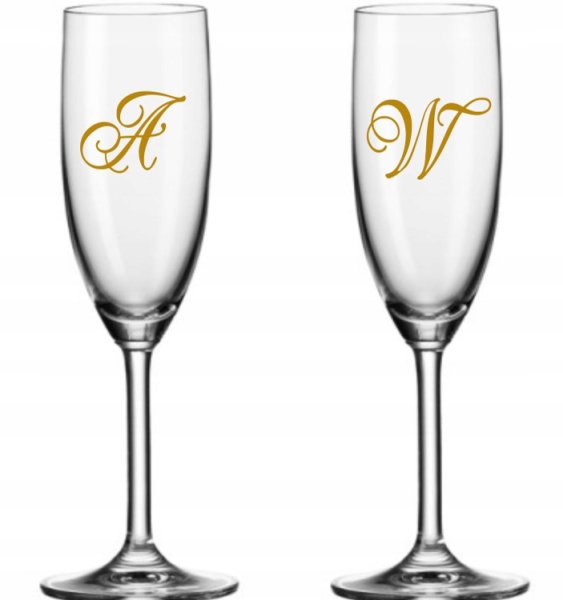 Наклейки с инициалами на бокалы